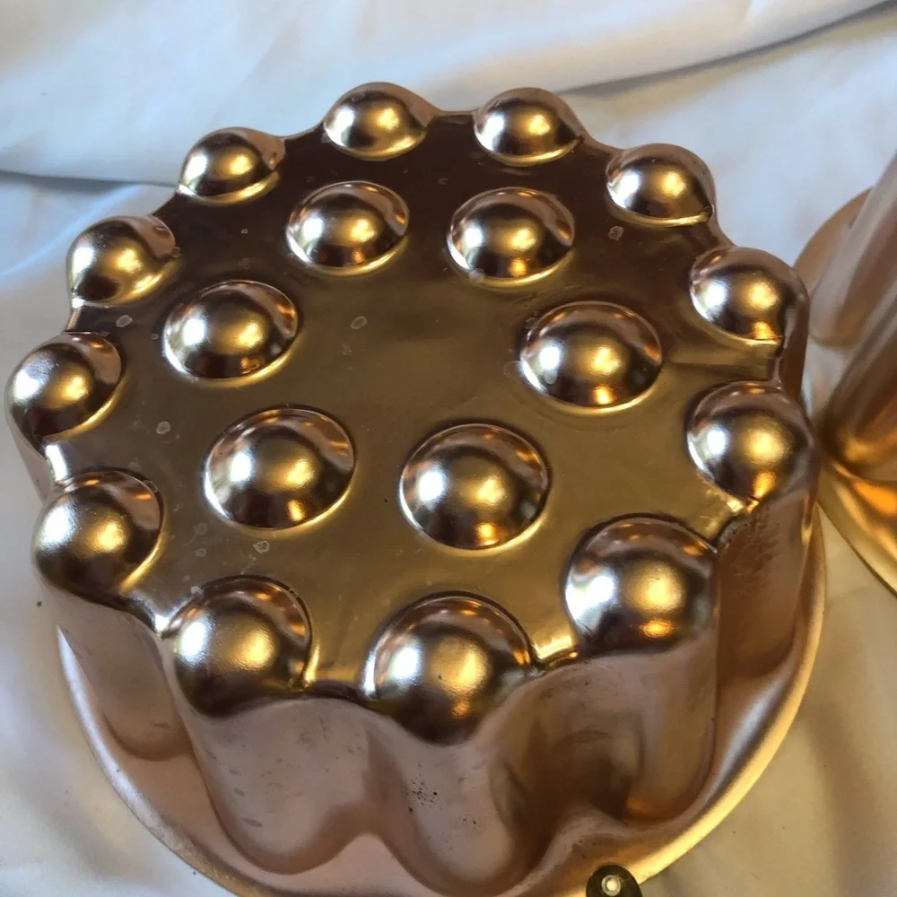Vintage Round 7” Copper Toned Molds Wall Decor Farmhouse Kitchen